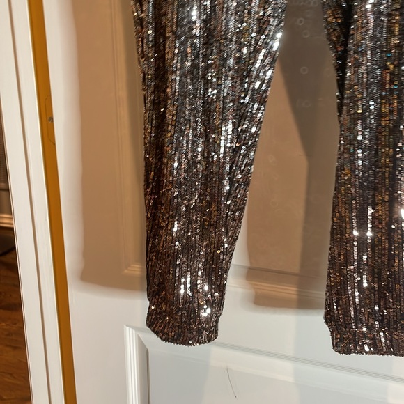 💥🌟Sparkle, ombre silver-rose joggers size large waist 15 inseam 26⭐️💥⚡️ - Picture 3 of 6